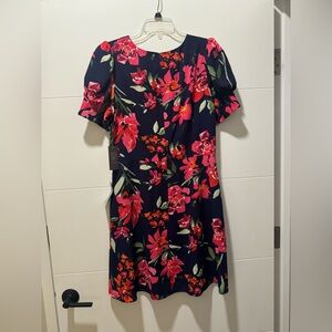 Vince Camuto Navy and Pink Floral Dress